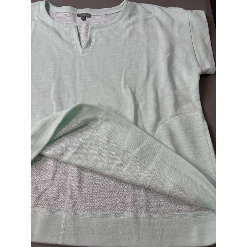 T By TALBOTS Womens Size P2XL Top Blouse Shirt Light Green Cotton Blend NWOT - Picture 10 of 12
